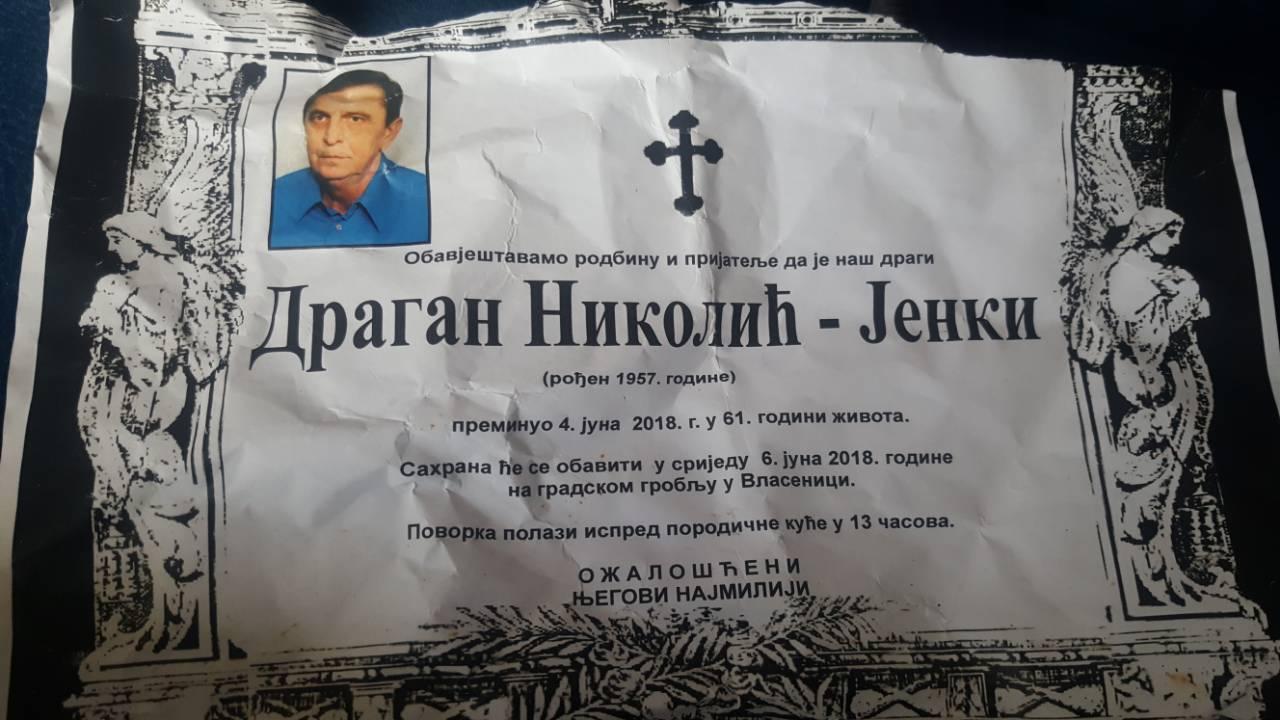 U Vlasenici preminuo Dragan Nikolić Jenki, komandant nekadašnjeg logora Sušica