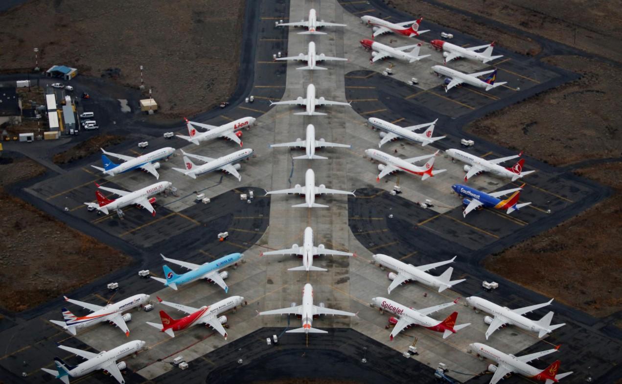 Grounded Boeing 737 MAX aircraft are seen parked at Grant County International Airport in Moses Lake, Washington, U.S. November 17, 2020. - Avaz