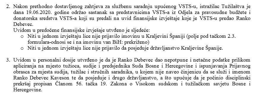 Faksimil dopisa Tužilaštva BiH Uredu disciplinskog tužioca - Avaz