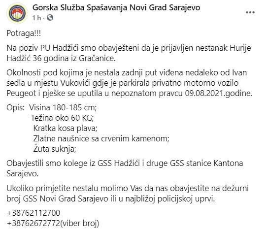 Objava GSS Novi Grad - Avaz