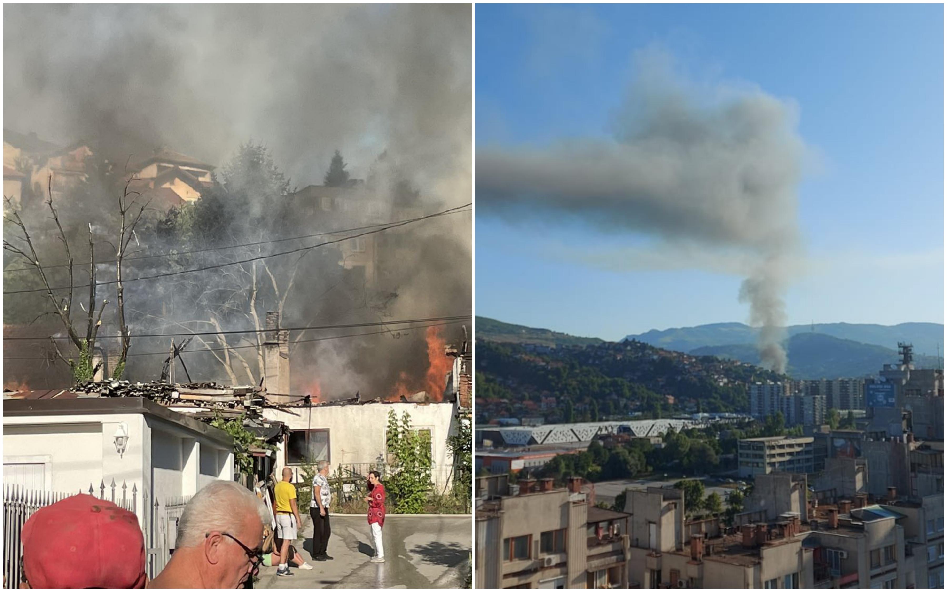 Požar u Buča Potoku: Gori više kuća, gust dim nad Sarajevom