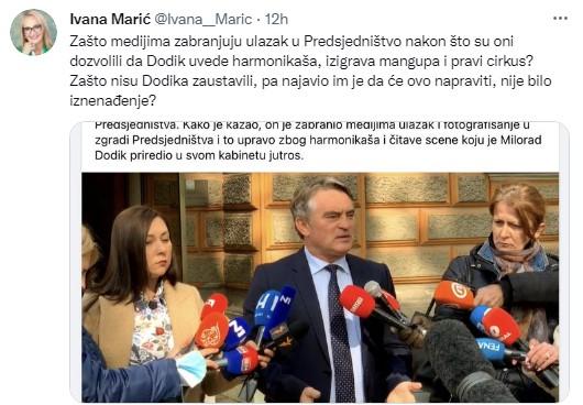 Objava Ivane Marić na Twitteru - Avaz
