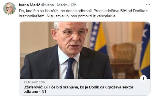 Tvit Ivane Marić - Avaz