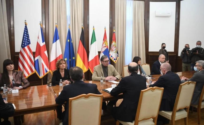 Aleksandar Vučić razgovarao sa ambasadorima zemalja Kvinte i šefom Delegacije EU