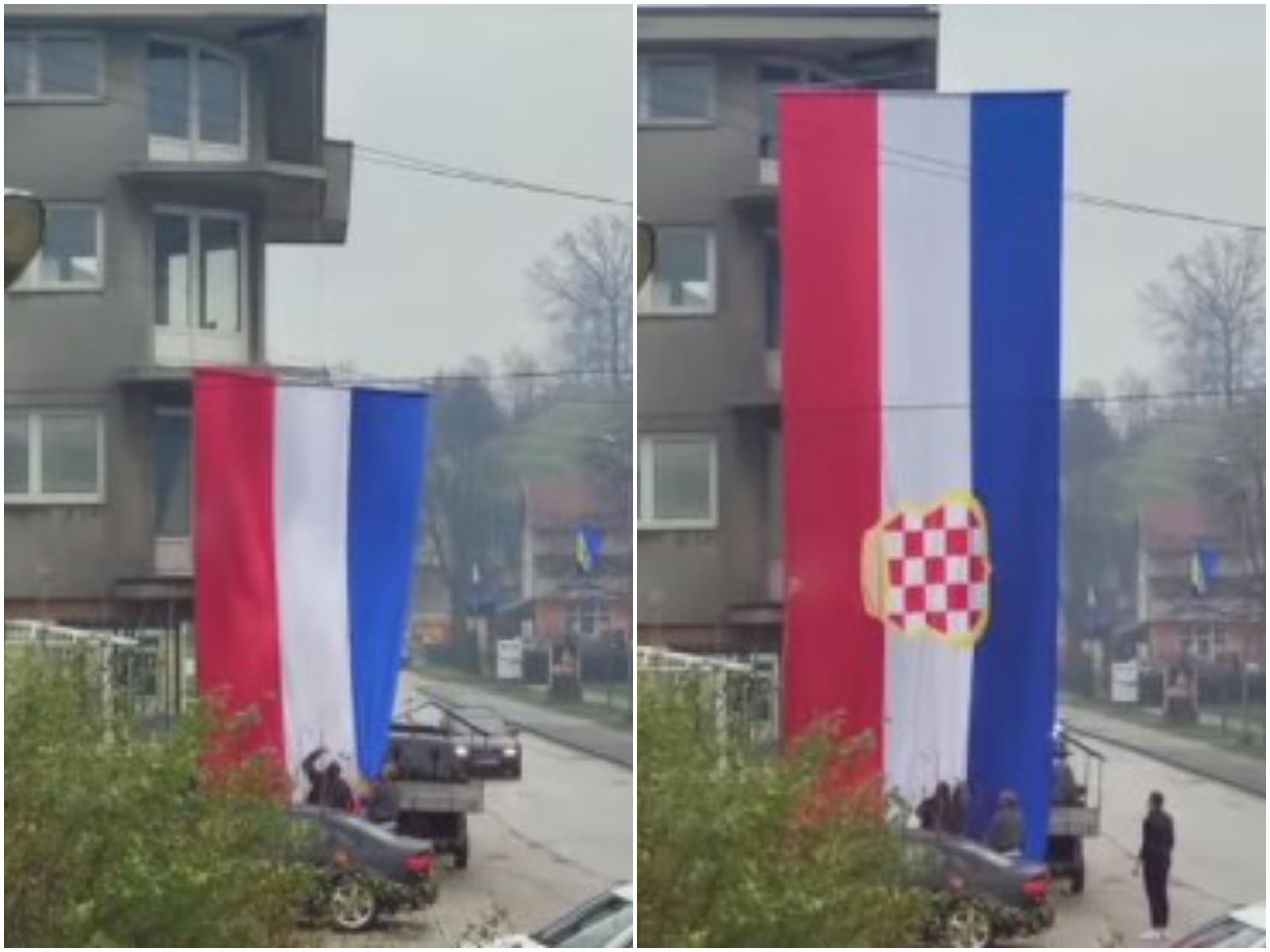 Na zgradi postavljena zastava "Herceg-Bosne" - Avaz