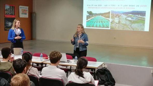Sedina Delić-Tanović, preživjela žrtva genocida u Srebrenici, održala predavanje učenicima u Francuskoj