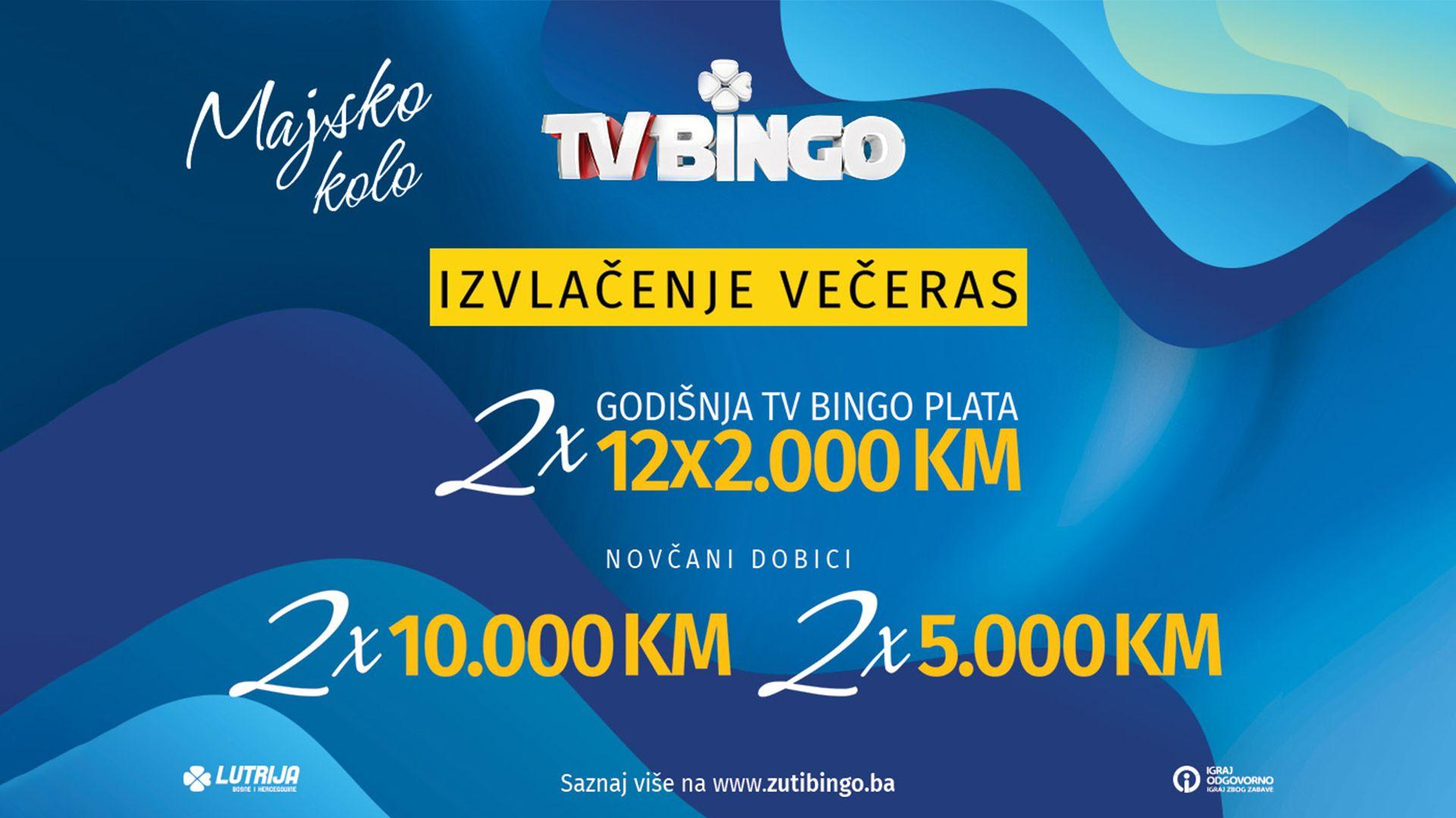 Večeras izvlačenje dobitaka 2. vanrednog kola TV Binga