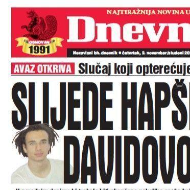 U današnjem broju "Dnevnog avaza" čitajte: Slijede hapšenja zbog Davidovog ubistva