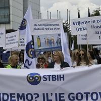 Protestna šetnja Sindikata radnika u trgovini: "EU - Idemo? Ili je gotovo"