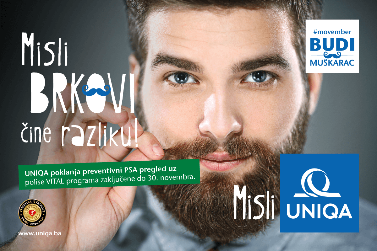 #Movember u BiH Budi muškarac – preuzmi odgovornost za svoje zdravlje!