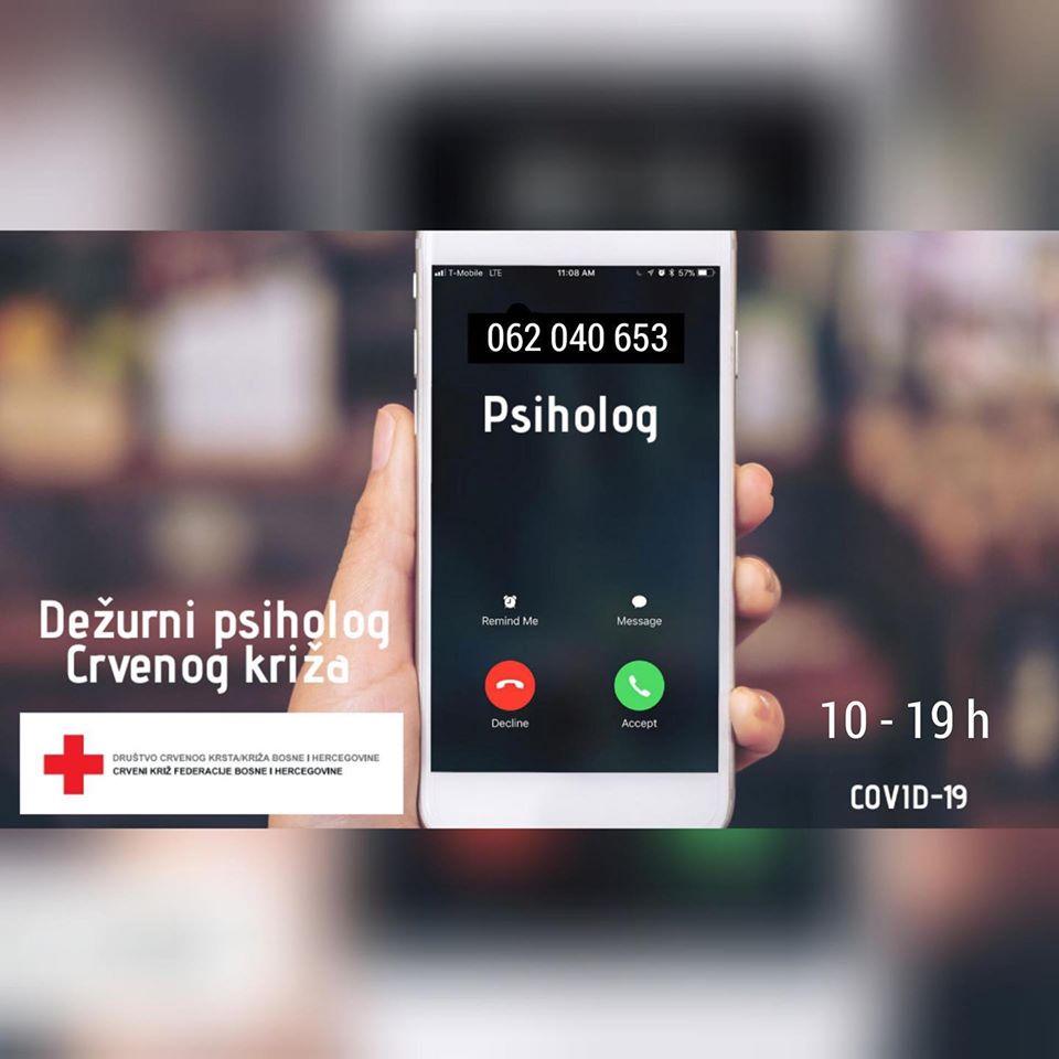 Crveni križ FBiH uveo telefonsku liniju dežurnog psihologa