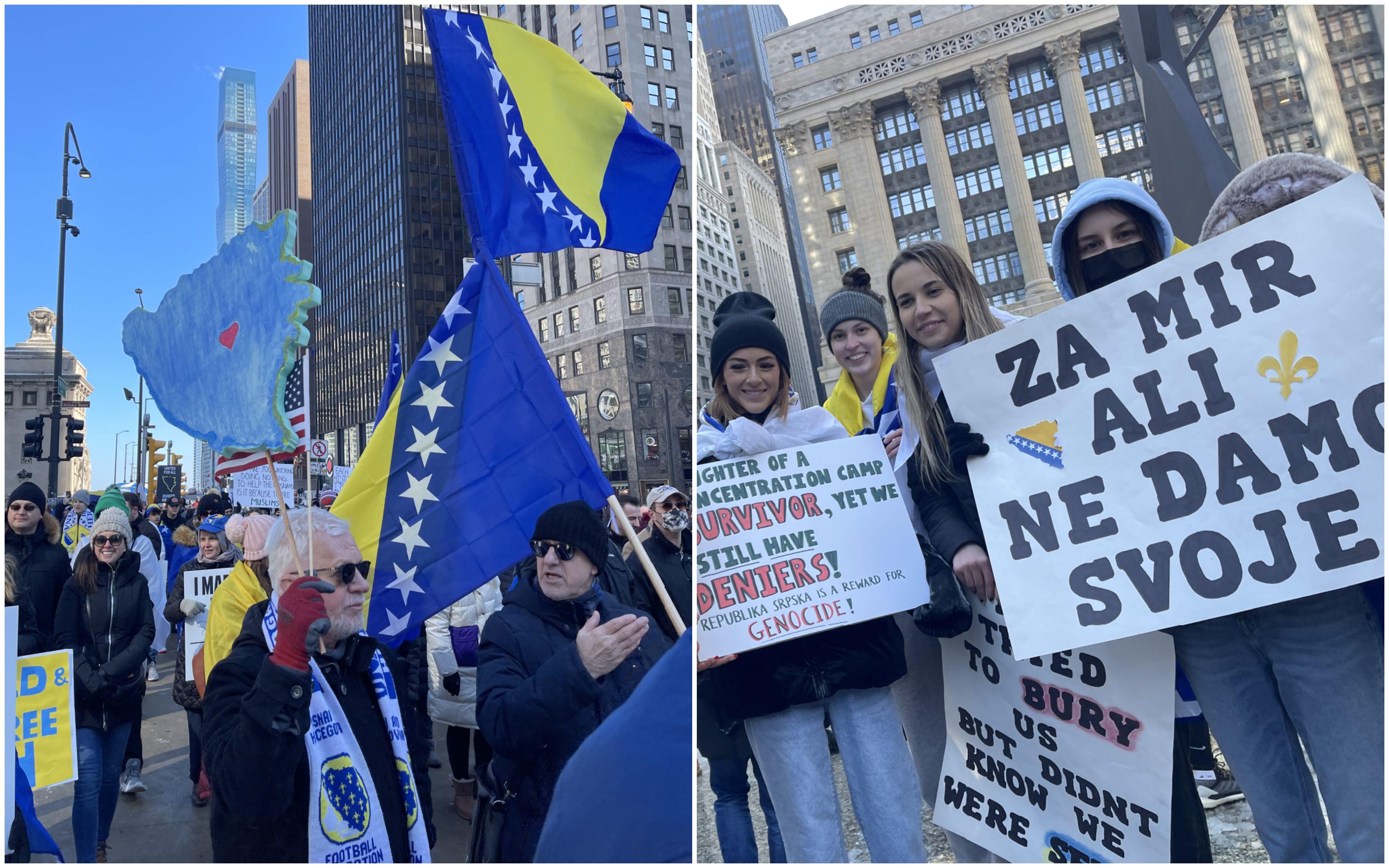 Protesti u Čikagu za BiH pod nazivom "Za mir, ali ne damo svoje": Jači smo nego 1992. godine