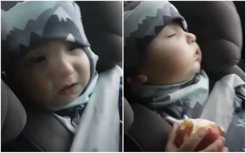 Ova beba ne može zaspati bez svoje jabuke, video je hit na društvenim mrežama