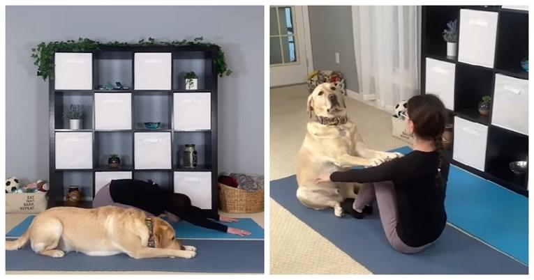 Vlasnica pokazala kako ona i njezin pas zajedno vježbaju jogu