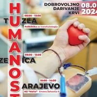 Akcija dobrovoljnog darivanja krvi 8. maja u Sarajevu, Tuzli i Zenici
