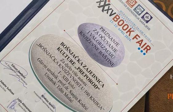 Priznanje za ediciju "Bošnjačka književnost u 100 knjiga"