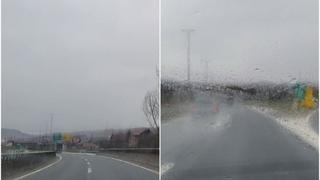 Video / Jaki udari vjetra na autoputu, a počela je i kiša padati